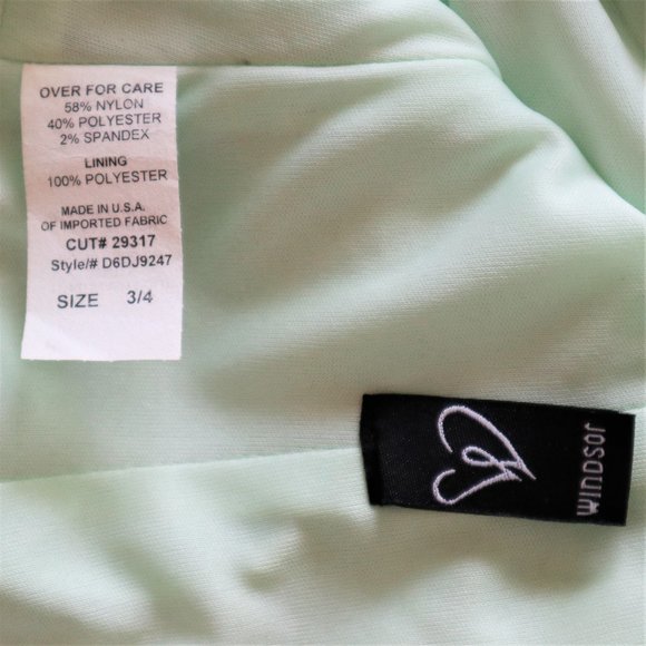 Mint Lace with Silver Sequin Details Fit and Flare Formal Dress - Picture 7 of 8